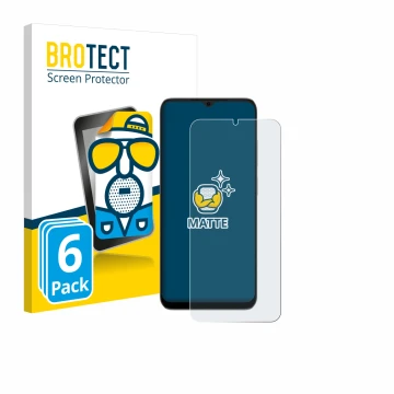Vorderseite einer Produktverpackung mit dem Markenlogo BROTECT. Daneben ist das Gerät Doogee Note 56X mit dem zugehörigen Disp