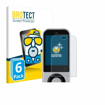 Vorderseite einer Produktverpackung mit dem Markenlogo BROTECT. Daneben ist das Gerät Sofabaton X2 mit dem zugehörigen Display