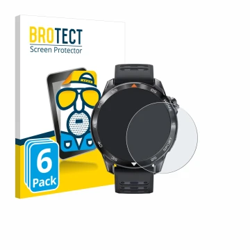 Vorderseite einer Produktverpackung mit dem Markenlogo BROTECT. Daneben ist das Gerät Xiaomi Mibro GS Pro 2 mit dem zugehörige