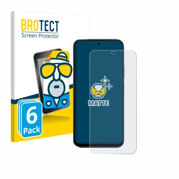 Vorderseite einer Produktverpackung mit dem Markenlogo BROTECT. Daneben ist das Gerät Oppo A6x 4G mit dem zugehörigen Displays