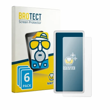 Vorderseite einer Produktverpackung mit dem Markenlogo BROTECT. Daneben ist das Gerät PocketBook Q mit dem zugehörigen Display