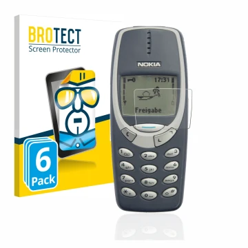 Vorderseite einer Produktverpackung mit dem Markenlogo BROTECT. Daneben ist das Gerät Nokia 3310 2011 mit dem zugehörigen Disp