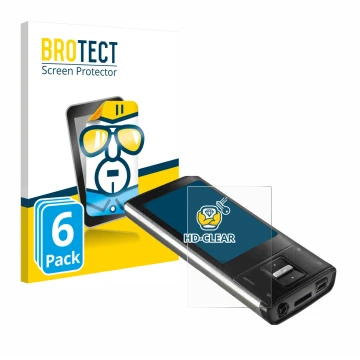 Vorderseite einer Produktverpackung mit dem Markenlogo BROTECT. Daneben ist das Gerät Intenso Video Shooter 2,4