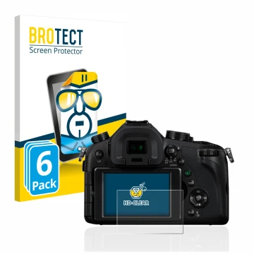 Vorderseite einer Produktverpackung mit dem Markenlogo BROTECT. Daneben ist das Gerät Panasonic Lumix DMC-FZ1000 mit dem zugeh