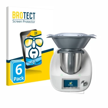Vorderseite einer Produktverpackung mit dem Markenlogo BROTECT. Daneben ist das Gerät Vorwerk Thermomix TM5 mit dem zugehörige