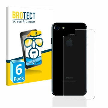Vorderseite einer Produktverpackung mit dem Markenlogo BROTECT. Daneben ist das Gerät Apple iPhone 7 Rückseite (gesamte Fläche