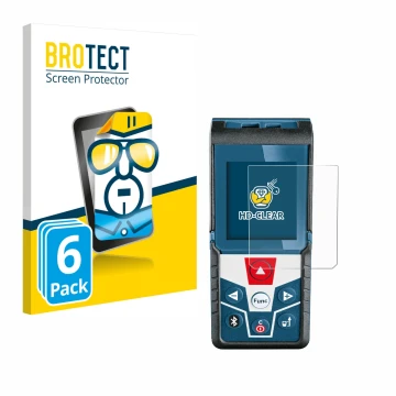 Vorderseite einer Produktverpackung mit dem Markenlogo BROTECT. Daneben ist das Gerät Bosch GLM 50 C Professional mit dem zuge