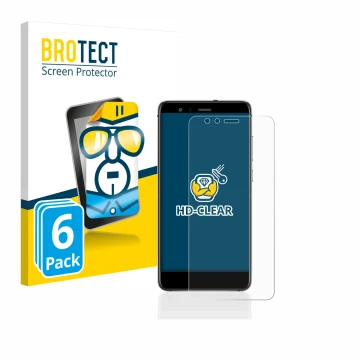 Vorderseite einer Produktverpackung mit dem Markenlogo BROTECT. Daneben ist das Gerät Huawei P10 Lite mit dem zugehörigen Disp