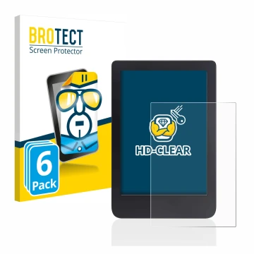 Vorderseite einer Produktverpackung mit dem Markenlogo BROTECT. Daneben ist das Gerät Tolino Shine 3 mit dem zugehörigen Displ
