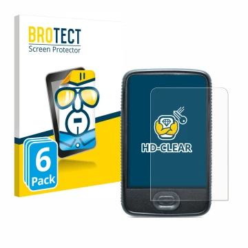 Vorderseite einer Produktverpackung mit dem Markenlogo BROTECT. Daneben ist das Gerät Dexcom G6 Receiver CGM mit dem zugehörig
