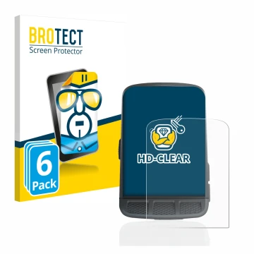 Vorderseite einer Produktverpackung mit dem Markenlogo BROTECT. Daneben ist das Gerät Wahoo Elemnt Roam mit dem zugehörigen Di