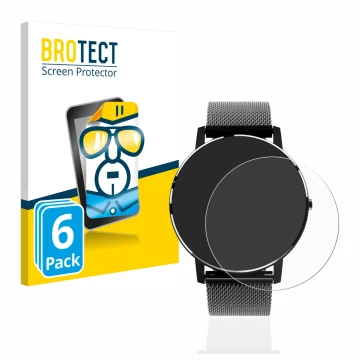 Vorderseite einer Produktverpackung mit dem Markenlogo BROTECT. Daneben ist das Gerät Holalei Fitness Tracker 1.3