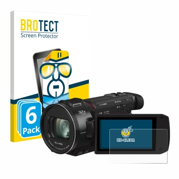 Vorderseite einer Produktverpackung mit dem Markenlogo BROTECT. Daneben ist das Gerät Panasonic HC-VXF11 mit dem zugehörigen D