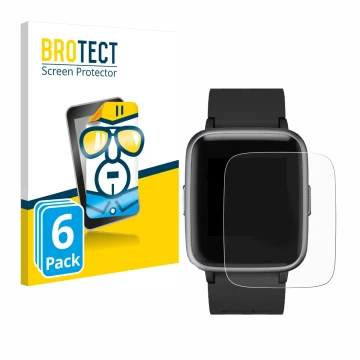 Vorderseite einer Produktverpackung mit dem Markenlogo BROTECT. Daneben ist das Gerät Letsfit Fitness Tracker 1.3