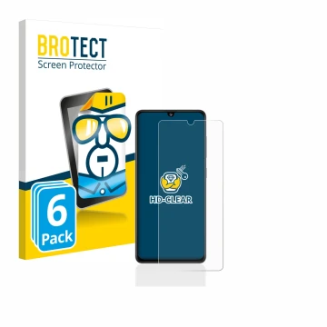 Vorderseite einer Produktverpackung mit dem Markenlogo BROTECT. Daneben ist das Gerät Samsung Galaxy A41 mit dem zugehörigen D