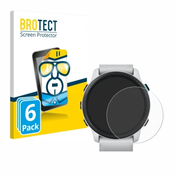 Vorderseite einer Produktverpackung mit dem Markenlogo BROTECT. Daneben ist das Gerät Garmin Forerunner 745 mit dem zugehörige