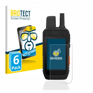 Vorderseite einer Produktverpackung mit dem Markenlogo BROTECT. Daneben ist das Gerät Garmin Alpha 200 K mit dem zugehörigen D