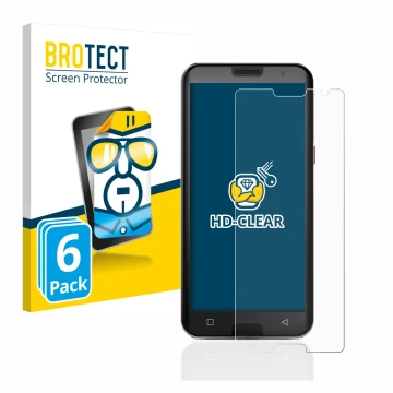 Vorderseite einer Produktverpackung mit dem Markenlogo BROTECT. Daneben ist das Gerät Emporia Smart 5 mit dem zugehörigen Disp