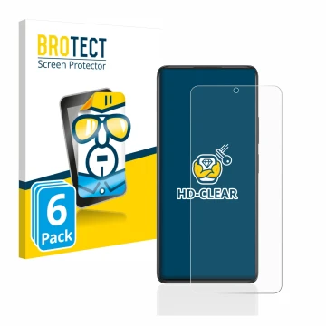Vorderseite einer Produktverpackung mit dem Markenlogo BROTECT. Daneben ist das Gerät Xiaomi Redmi Note 10S mit dem zugehörige