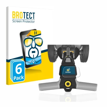 Vorderseite einer Produktverpackung mit dem Markenlogo BROTECT. Daneben ist das Gerät PowaKaddy CT6 mit dem zugehörigen Displa