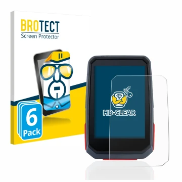 Vorderseite einer Produktverpackung mit dem Markenlogo BROTECT. Daneben ist das Gerät Sigma ROX 4.0 mit dem zugehörigen Displa