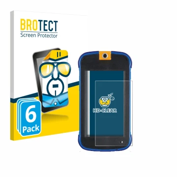 Vorderseite einer Produktverpackung mit dem Markenlogo BROTECT. Daneben ist das Gerät Vtech Kidicom Max 3.0 mit dem zugehörige