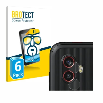 Vorderseite einer Produktverpackung mit dem Markenlogo BROTECT. Daneben ist das Gerät Samsung Galaxy Xcover 6 Pro (NUR Kameras