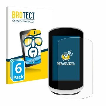 Vorderseite einer Produktverpackung mit dem Markenlogo BROTECT. Daneben ist das Gerät Garmin Edge Explore 2 mit dem zugehörige