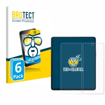 Vorderseite einer Produktverpackung mit dem Markenlogo BROTECT. Daneben ist das Gerät Samsung Galaxy Z Fold 4 (Inneres Display