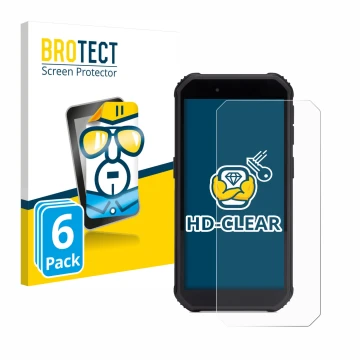Vorderseite einer Produktverpackung mit dem Markenlogo BROTECT. Daneben ist das Gerät SkyCaddie SX550 mit dem zugehörigen Disp