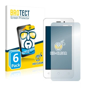 Vorderseite einer Produktverpackung mit dem Markenlogo BROTECT. Daneben ist das Gerät NUU Mobile A1 mit dem zugehörigen Displa