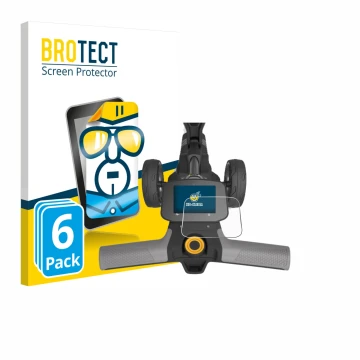 Vorderseite einer Produktverpackung mit dem Markenlogo BROTECT. Daneben ist das Gerät PowaKaddy FX5 New Full colour 3.5
