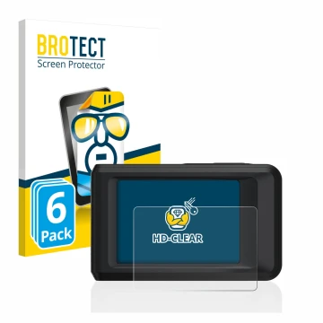 Vorderseite einer Produktverpackung mit dem Markenlogo BROTECT. Daneben ist das Gerät Hikmicro Pocket 2 mit dem zugehörigen Di