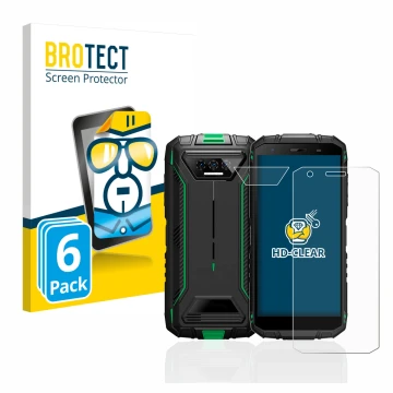 Vorderseite einer Produktverpackung mit dem Markenlogo BROTECT. Daneben ist das Gerät Doogee S41 Pro (Display+Kamera) mit dem 