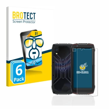 Vorderseite einer Produktverpackung mit dem Markenlogo BROTECT. Daneben ist das Gerät Cubot King Kong Mini 3 (Display+Kamera) 
