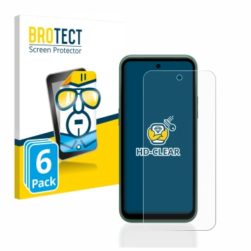 Vorderseite einer Produktverpackung mit dem Markenlogo BROTECT. Daneben ist das Gerät Nokia XR21 mit dem zugehörigen Displaysc