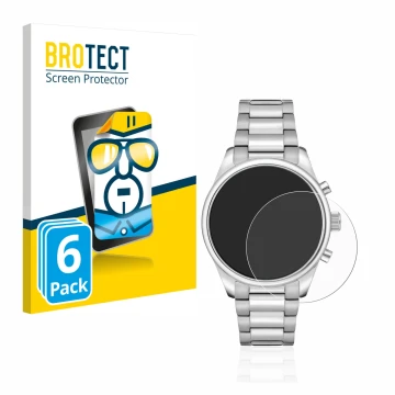 Vorderseite einer Produktverpackung mit dem Markenlogo BROTECT. Daneben ist das Gerät Hugo Boss Chronograph 58114171 mit dem z