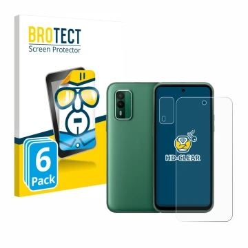 Vorderseite einer Produktverpackung mit dem Markenlogo BROTECT. Daneben ist das Gerät Nokia XR21 (Display+Kamera) mit dem zuge