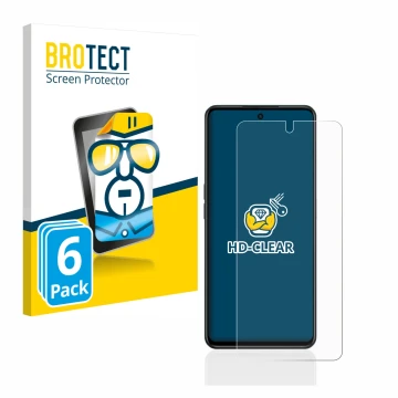 Vorderseite einer Produktverpackung mit dem Markenlogo BROTECT. Daneben ist das Gerät Oppo A98 5G mit dem zugehörigen Displays