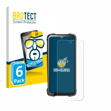 Vorderseite einer Produktverpackung mit dem Markenlogo BROTECT. Daneben ist das Gerät Cubot King Kong 9 mit dem zugehörigen Di