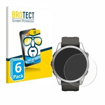 Vorderseite einer Produktverpackung mit dem Markenlogo BROTECT. Daneben ist das Gerät Garmin Fenix 7S Pro Solar (42 mm) mit de