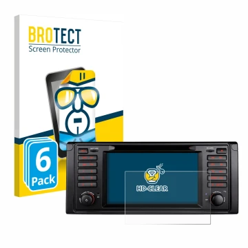 Vorderseite einer Produktverpackung mit dem Markenlogo BROTECT. Daneben ist das Gerät Xtrons IQ7039B mit dem zugehörigen Displ
