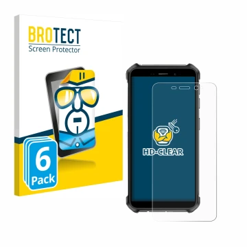 Vorderseite einer Produktverpackung mit dem Markenlogo BROTECT. Daneben ist das Gerät Ulefone Armor X12 Pro mit dem zugehörige