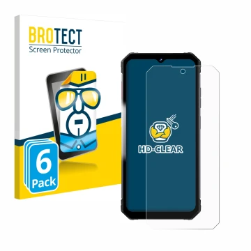 Vorderseite einer Produktverpackung mit dem Markenlogo BROTECT. Daneben ist das Gerät Fossibot F102 mit dem zugehörigen Displa