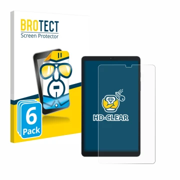 Vorderseite einer Produktverpackung mit dem Markenlogo BROTECT. Daneben ist das Gerät Blackview Tab 60 8.68
