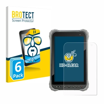 Vorderseite einer Produktverpackung mit dem Markenlogo BROTECT. Daneben ist das Gerät Juniper Systems Cedar CT8X2 mit dem zuge