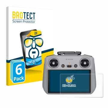 Vorderseite einer Produktverpackung mit dem Markenlogo BROTECT. Daneben ist das Gerät DJI RC 2 mit dem zugehörigen Displayschu