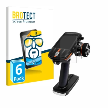 Vorderseite einer Produktverpackung mit dem Markenlogo BROTECT. Daneben ist das Gerät RadioLink RC8X mit dem zugehörigen Displ