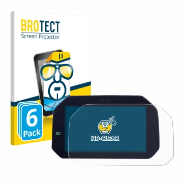 Vorderseite einer Produktverpackung mit dem Markenlogo BROTECT. Daneben ist das Gerät BMW R 1300 GS TFT 6.5