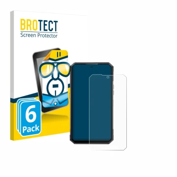Vorderseite einer Produktverpackung mit dem Markenlogo BROTECT. Daneben ist das Gerät Oukitel WP30 Pro mit dem zugehörigen Dis